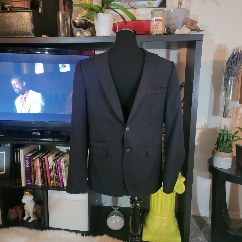 English Laundry Men's Black trim fit two button blazer sz 42R